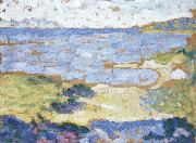 saint tropez plage des grabuers oil painting